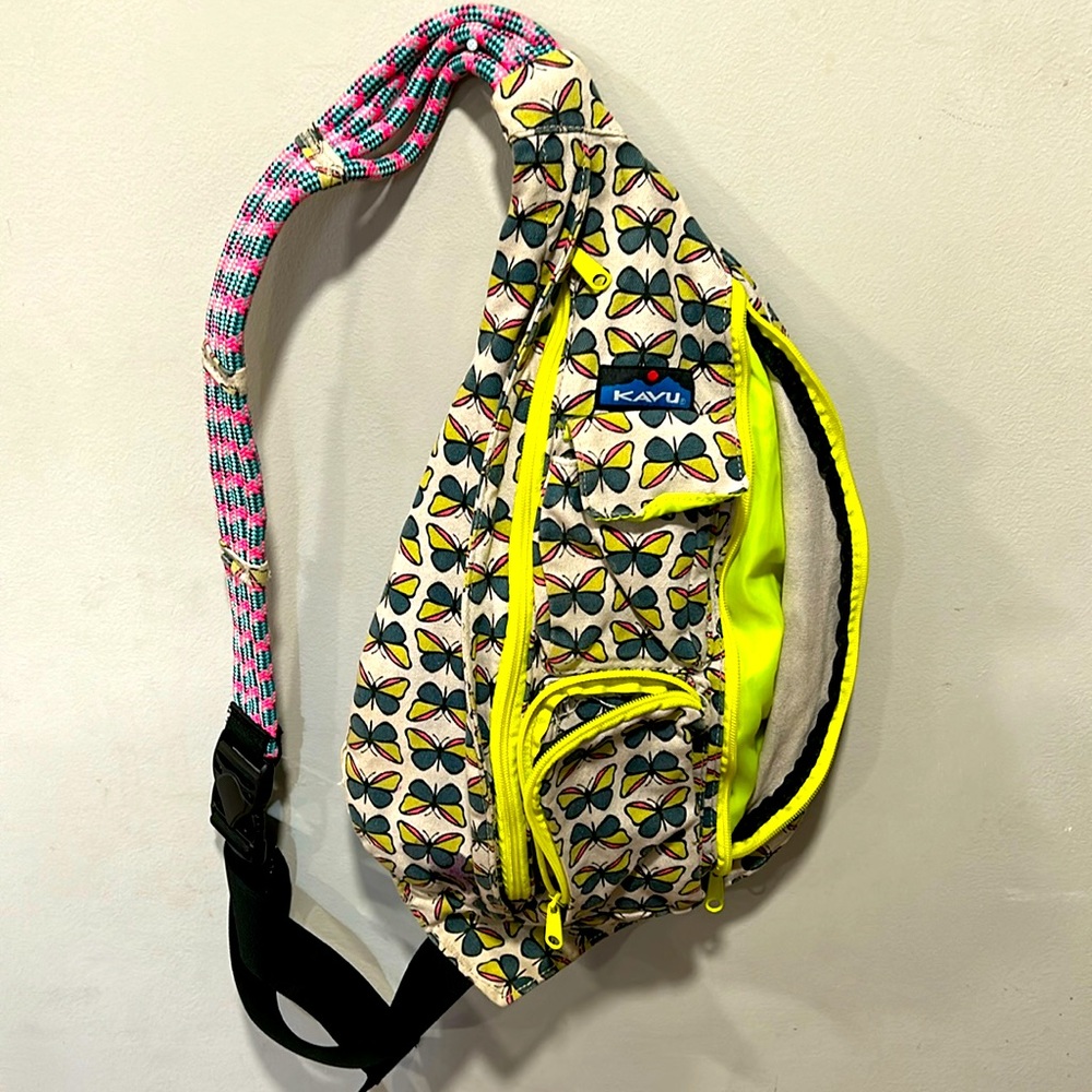 Kavu bag. Butterflies, bright colors.
